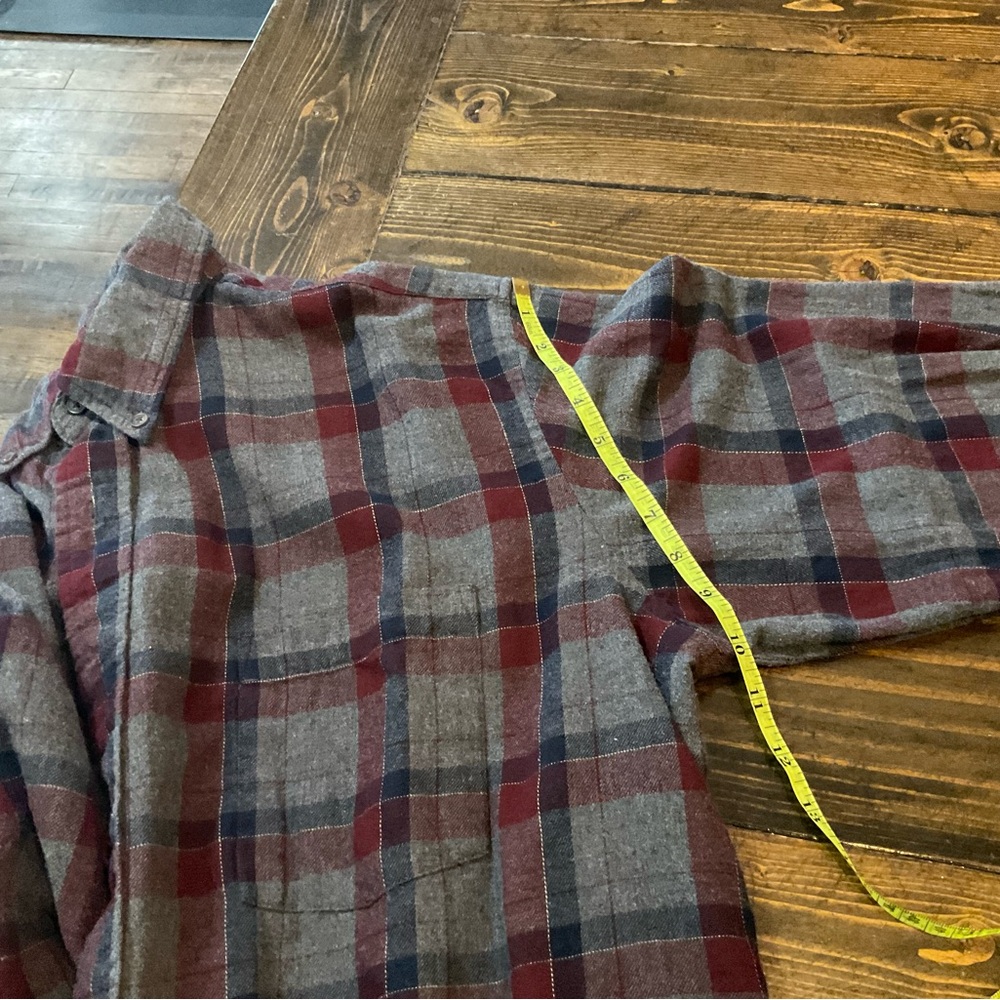 Men's Plaid Shirt - Red and Gray - Picture 4 of 7
